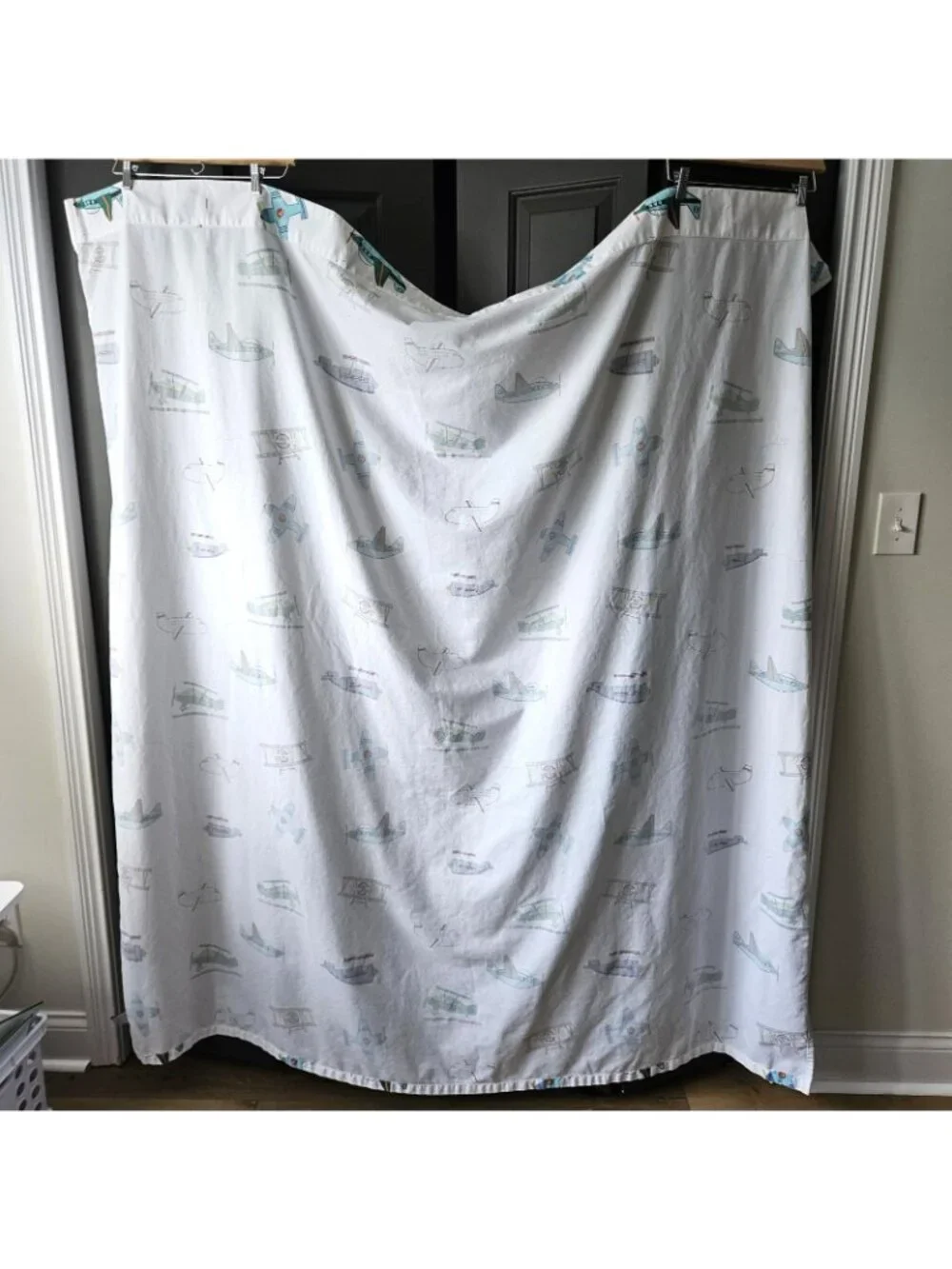 Authentic Kids Fabric Shower Curtain Airplanes Cotton Blend 72